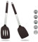 ZAIGON Set de 2 spatules en silicone robustes et antiadhésives - Résistantes à la chaleur et sans BPA - Ustensiles de cuisine idéaux pour le poisson, les œufs et les crêpes (Brun chocolat)