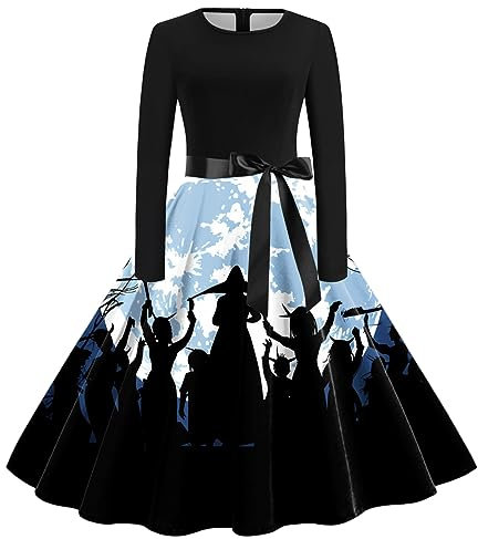 WVONIF Robe Halloween Femme Vintage Robe Vintage Grande Taille Ample Chic Jupe Longue BoutonnéE De Couleur Unie Robes Chemise à Manches Longues avec Poche Taille Deguisement Halloween Femme Enceinte