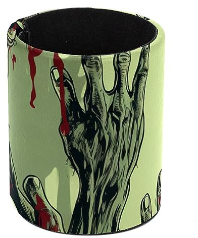 Eslifey Portapenne rotondo per scrivania, portapenne per Halloween, con motivo zombie, portapenne, bicchiere, pennelli da trucco, supporto da scrivania, organizer per cancelleria, per casa, ufficio,