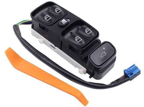 Interruptor eléctrico de ventana de control maestro para Mercedes | Para Clase C W203 S203C180 C200 C220 Elevalunas izquierdo Botón de desbloqueo de capó