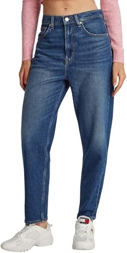 Tommy Jeans Damen Jeans Hose Mom-Fit Tapered Fit, Blau (Denim Dark), 26W/30L