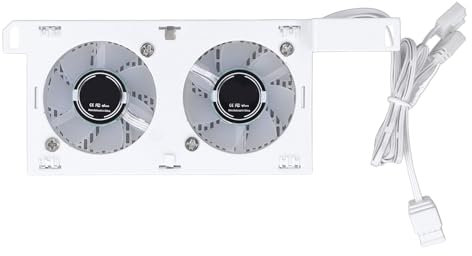 PUSOKEI Computer Memory Radiator Aluminum Heatsink, RAM Cooler With Dual ARGB Cooling Fan for DDR5 Memory Module (White)