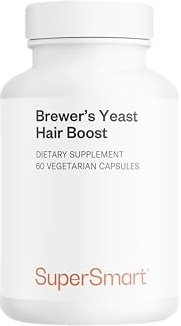SuperSmart - Brewer's Yeast Hair Boost (Advanced Formula) - with Saccharomyces Cerevisiae, Zinc, Biotin - Hair Supplement | Non-GMO - 60 Vegetarian Capsules