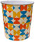 MantraRaj Plastic Waste Paper Basket Bin Floral Round Trash Can Lightweight Recycling Rubbish Bin for Kitchen, Bedroom, Bathroom, Open-Top Outdoor Garbage Container Dustbin, 7.7 Litre (Retro)
