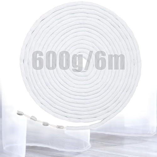 Ziamzra Bleiband 100g Bleiband für Gardinen ca. 6m Gardinenbeschwerer Schwer Vorhang Beschwerer Schneidbar Bleiband für Outdoorvorhänge Cord Stoff Moskitonetz Leichte Gardinen Zubehör
