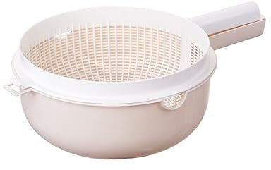 QUEENYARD Doppelschichtiger Reis-Waschkorb, 2-in-1, Küchensieb, Schüssel, Kunststoff-Abflusskorb