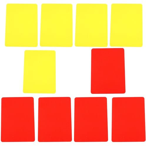 Olanmarp Fußball-Schiedsrichter-Karten-Set – Robuste Rote und Gelbe Karten aus PVC – Unverzichtbares Zubehör für jedes Fußballspiel Set - Made in EU (5er Set (5 Stück Gelb + 5 Stück Rot))
