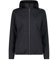 CMP - Giacca da donna in pile Knit Tech con cappuccio fisso, Antracite-Nero, 48