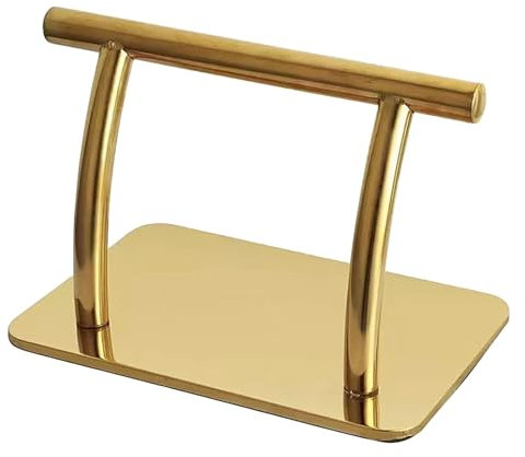 Salon Foot Rest,Stainless Steel Mobile Footrest Pedal Under Desk Foot Stool for Barber Hairdressing Beauty Spa Nail Massage Salon Chairs (Gold)