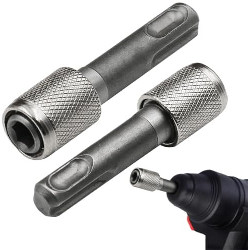 QIBZI Mandrini,Adattatore SDS-Plus da 6,35mm per Trapano Elettrico, Punte Universali, Compatibile con Martelli Perforatori e Demolitori, Mandrino Esagonale, Acciaio Robusto(2 pezzi)