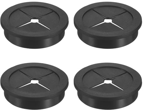 M METERXITY Rubber Grommets for Wiring 45mm Double-Sided Black 4 Pack | Desk Grommet,Cable Cord Grommet,Desk Hole Cover,Flexible,for Cables/Wires Through Protection Cable Grommet