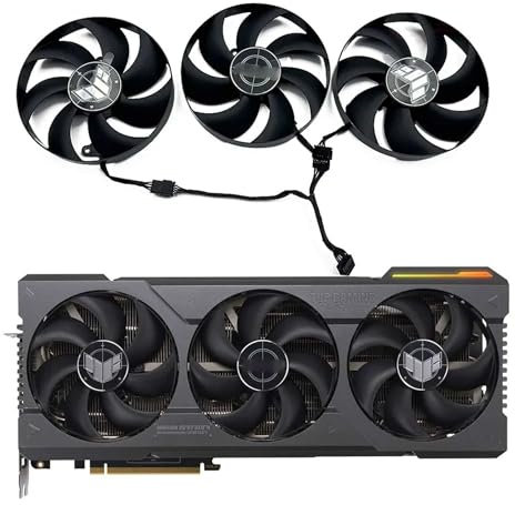 ASUS TUF Gaming RTX 4080 4090 OC Series Replacement Fan for ASUS Graphics Cards, Air Cooling, 90mm, 12V, 7-Pin Graphics Card Cooler, VGA Card Replacement GPU Fan (Full Set (A+B+C))