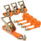 Zikenis 4 Pezzi Cinghie a Cricchetto, 4x3000KG Cinghia a Cricchetto, 6 m x 3.8 cm Cinghie di Fissaggio con Cricchetto e Gancio, Capacità di Carico 3000 KG, Cinghia Resistenti per Carichi Solidi