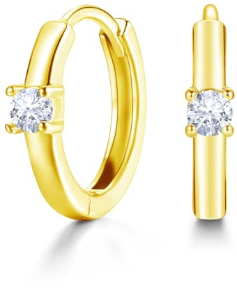 Hasnsofie Creolen Silber 925 Damen, Silber Stern Stern Herz Rund Creolen | Cubic Zirkonia, Hypoallergen Knorpel Ohrringe, Ohrschmuck zum Muttertag mit Geschenkbox, Kleine Kreolen für Teenager Kinder