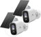Menborn 2K Camera Surveillance WiFi Exterieure sans Fil Solaire, Camera Exterieur Batterie, Vision Nocturne Couleur, AI & PIR Détection Mouvement, Audio Bidirectionnel, Compatible Alexa, 2,4GHz, 2PCS