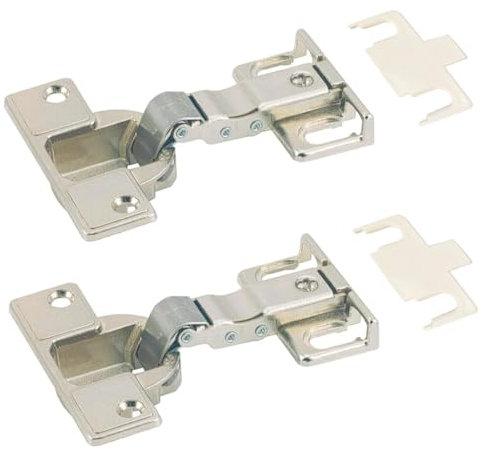 Hettich ET58272134 - Cerniere per porta del frigorifero e congelatore compatibili con 2 cerniere distanziali, coppa da 35 mm, profondità 12,8 mm, kit di montaggio per armadi da cucina integrati Plumb