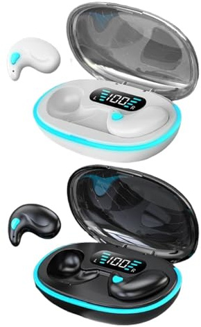 Trochate 2 Pack Bone Conduction Wireless Earphones,Invisible Earbuds, Lightweight Sleep Headphones With Sleep Mode,Side Sleeper Earbuds Clear Calls