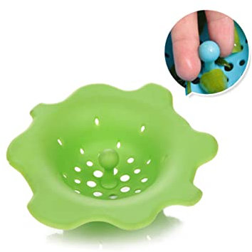 KONTONTY Colador De Silicona para Fregadero y Baño Forma De Flor Certificación, Resistente y Flexible, Filtro para Atrapar Residuos, Compatible Lavabos y Duchas, Unidad