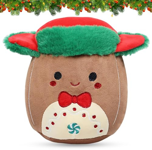 Pellinch Lebkuchen Kissen, Lebkuchenmann Plüsch, Christmas Pillow, Lebkuchenmann, Weihnachts Kuscheltier,Kissen Lebkuchenmanns,Lebkuchen Kuscheltier, KuscheltierWeihnachten