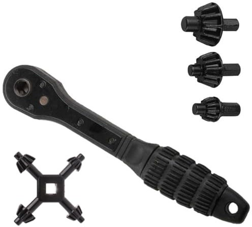 HUAANYA Clé à cliquet électrique 2 en 1 et jeu de clés 4 en 1, clé de mandrin de perceuse, accessoires d'outils électriques à double usage pour perceuse à main et perceuses à main Cliquets pour