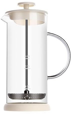OUYUE Milk Frother Drink Mixer Handheld Milk Frother Glass Stainless Steel Manual Milk Frothing Jug With Fine Mesh Sieve Milk Frother for Coffee