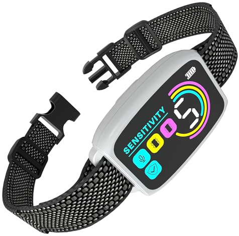 Meloive Collier Anti Aboiement Chien, Conformes à La Nouvelle Loi 2025 | Détection Intelligente des Aboiements, 4 Modes Son/Vibration/Forte Vibration, Rechargeable pour Petit et Gros Chien, Blanc