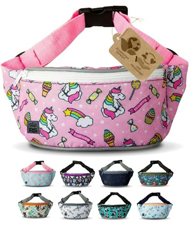 Bauchtasche Hüfttasche Gürteltasche für Kinder 4-8 Jahre - Kindergürteltasche mit verstellbarem Hüftgurt - leicht kompakt, abwaschbares Robustes Material (Modell 20)