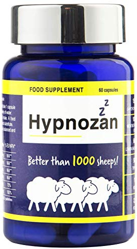 Hypnozan Sleep Support Supplement | Ashwagandha, Lemon Balm, Motherwort & Hops Extracts with Vitamin B2 & B6 | Non-Habit Forming Night-Time Formula | 60 Capsules