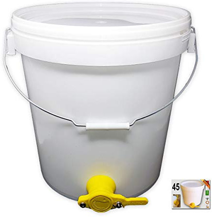 MATURATORE SECCHIELLO IN PLASTICA PER 45 Kg. DI MIELE CON RUBINETTO, COPERCHIO E MANIGLIA. Prodotto e costruito in ITALIA