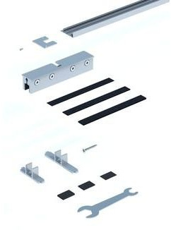 Pocket Kit Schiebetürsystem KNAUF Klemmbacken für Glastürblatt 120 kg