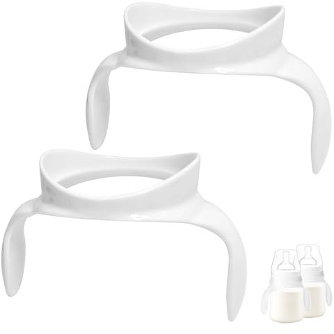 ROMIRUS Feeding Bottle Handles Compatible with Avent Anti-Colic Bottle (125 ml / 260 ml) (White, Pack of 2)