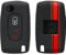 kwmobile Coque clé de Voiture Compatible avec Peugeot Citroen Clef de Voiture 2-Bouton Accessoire clé Voiture - Protection étui Souple en Silicone - Rouge-Noir