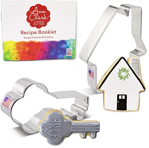 Ann Clark Cookie Cutters Ensemble de 2 emporte-pièces immobilier avec livret de recettes, maison et clé