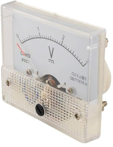 WITTKOWARE Analog-Einbaumessinstrument mit Zeiger, 64x56mm, Voltmeter für Gleichspannung, Messbereich 0 bis 50 V/DC