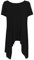 Be Jealous Women Plain Cap Sleeve Hanky Hem Swing Flared Top Cap Sleeve Black S/M (UK 8/10)