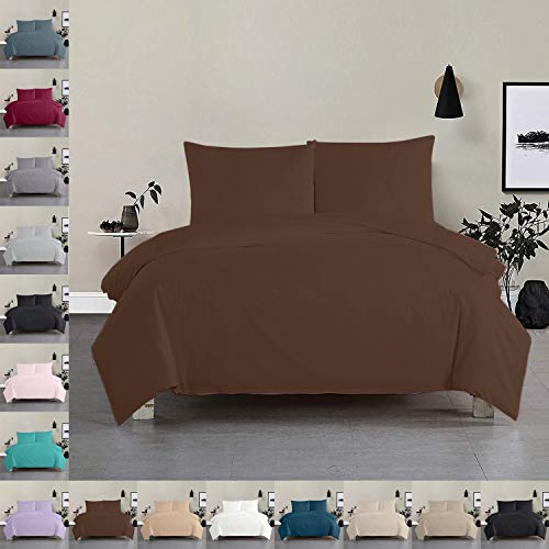 Mixibaby Bettwäsche Bettgarnitur Bettbezug 3 teilig 200 x 200 cm Braun 100% Baumwolle