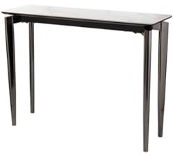 Fink [A Vidal, Sideboard, Keramik, Stahl, vernickelt, weiß, B. 105 cm, H. 80 cm