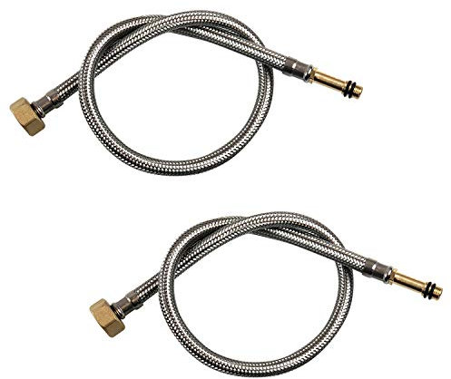 Lot de 2 raccords flexibles en acier inoxydable tressé M10 (10 mm) x 60 cm de long