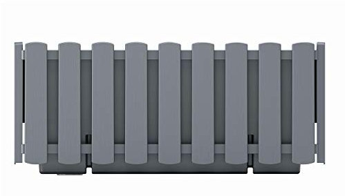 Prosperplast Boardee Fencycase Pot de Fleurs pour Balcon, Design Rustique, pour Utilisation en intérieur et extérieur (380 mm, Gris)
