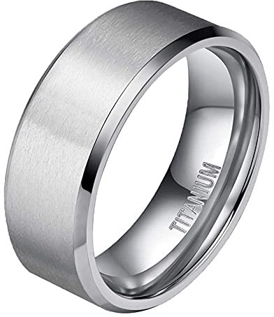 Zakk Damen Herren Ringe Titan Silber Matt Gebürstet Verlobungsring Partnerring Eheringe Trauringe 4mm 6mm 8mm 10 mm Breit (10mm,58 (18.5))