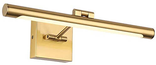 Joosenhouse LED Picture Light Fixtures Dimmable 16.54 Inch Modern Metal Artwork Hallway Lamps with Single Swing Arm, 9W (50W Eqv.), Hardwired Connection, Warm White, CRI80+, Golden-Like Brass Finish