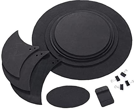 Drum Schalldämpfer Set Trommel Mute Pads Drum-Kit Mute Pads Kit Dämpfer für Drum Größen 10Piece Schwarz Trommel