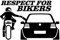 Danfer Auto-Aufkleber, Respect for Bikers, 3D Respekt Für Radfahrer Wasserdichter Reflektierender Biker Motorrad Sticker, Schwarz