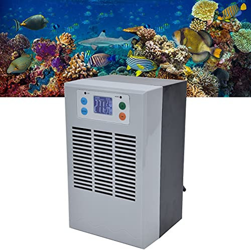 FTVOGUE Elektronischer Wasserkühler ABS Metall Aquarium Digitale Kühlung Heizmaschine 20l 70W StC-200 100-240V Kleine Kühler für Aquakultur Aquarium(EU Plug)