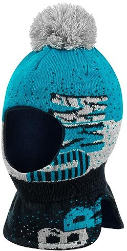 AJS Jungen Winter Mütze Schlupfmütze Schalmütze Strick Warme Wintermütze 44/48, Farbe: Türkis
