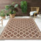 VIMODA Teppich In- und Outdoor Flachgewebe Terrasse Balkon Wetterfest Wintergarten Robust Marokkanisch geprägtes Design, Farbe:Braun, Maße:60x100 cm