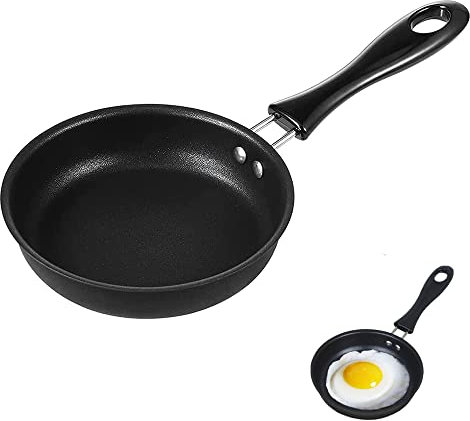 1 piezas Mini Sartén 12cm Mini Sartén Para Tortillas Sartén Para Tortillas con Mango De Seguridad Aislante Para Huevos Tocino Filetes