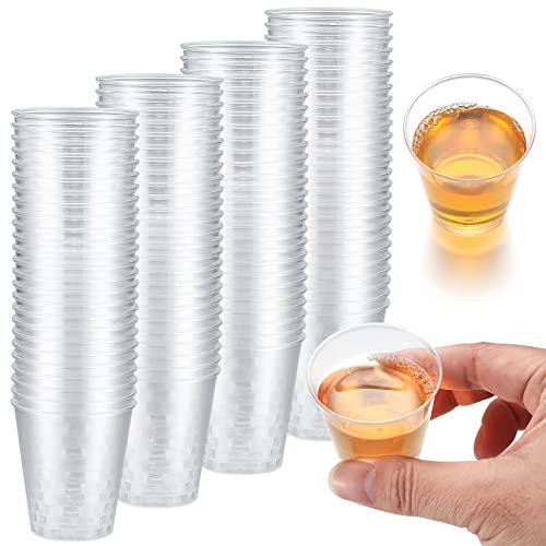 Yukaiwn 100 Stück Plastik Schnapsgläser, 3cl/30ml Kunststoff Wiederverwendbare Shotgläser, Trinkbecher, Plastikbecher Wiederverwendbarer, für Partys, Weihnachten