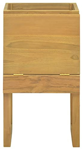 Tidyard Badschrank mit Tür & offenes Fach Unterschrank Waschbeckenunterschrank Badschrank Badmöbel Massivholz Teak 60x40x75 cm