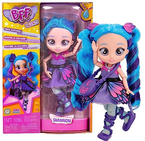 Bebés Llorones BFF by CRY Babies Shannon – Modepuppe zum Sammeln mit Langen Haaren, Stoffkleidung und 9 Accessoires, Geschenk-Spielzeug für Mädchen und Jungen + 5 Jahre